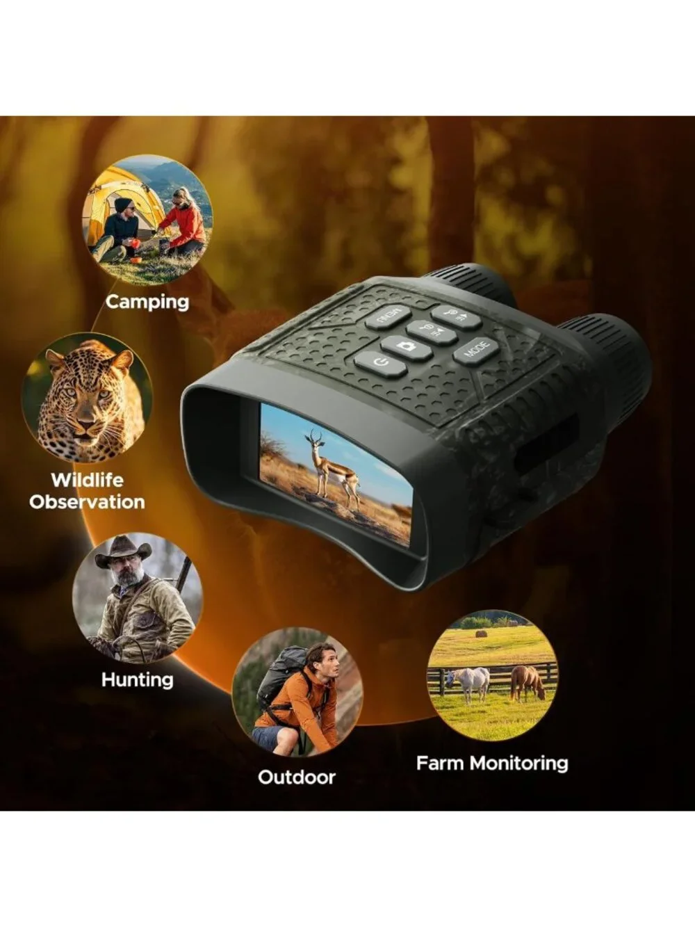 4K Night Vision Goggles with 10X Zoom, 48MP Infrared Binoculars for Hunting